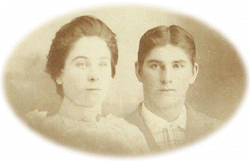 Fred Skinner with sister Luella Russell (Skinner) in about 1889